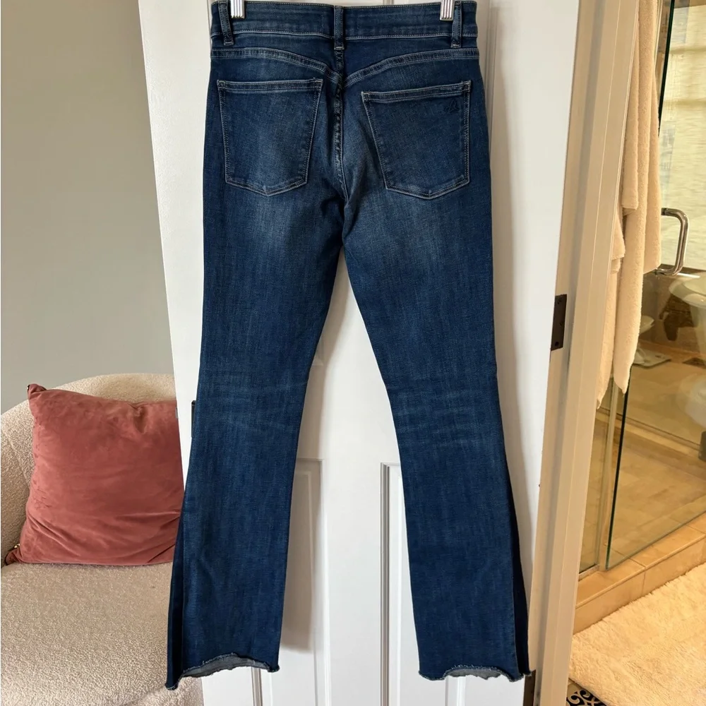DL1961 Blue Flare Wide Leg Jeans with Stretch - Picture 3 of 3